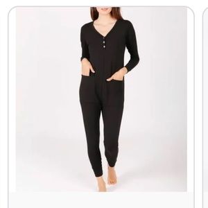 Smash + Tess black button up romper